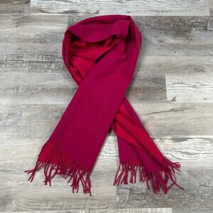 Pink Fringe Scarf Cashmere Blend Soft Wrap Shawl